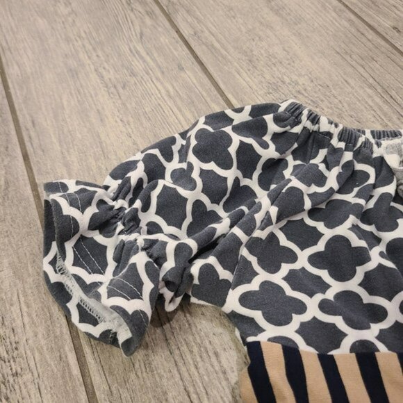 Tutu & Lulu toddler girl boutique dress brown grey floral size 2T - 3T - Picture 9 of 10